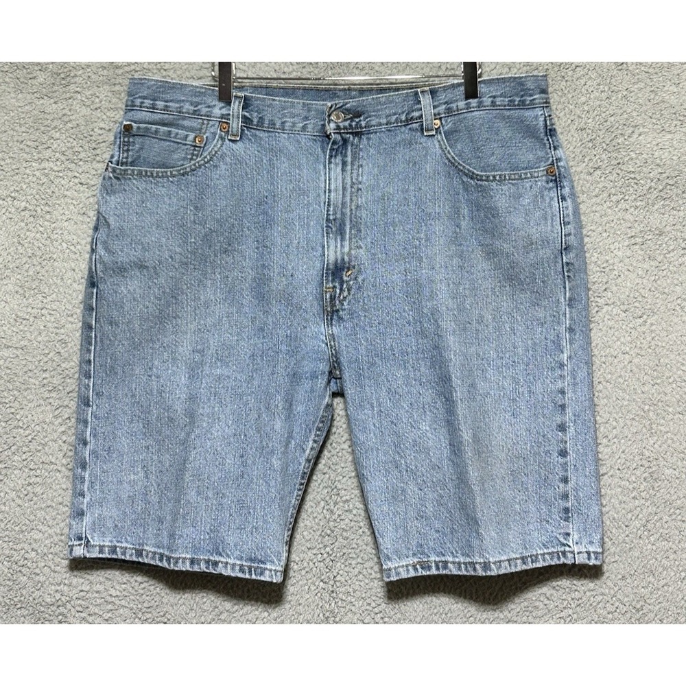Levis Denim Shorts Adult W40 Blue Jorts 505 Dad Y2K Red Tab USA Medium Wash Mens